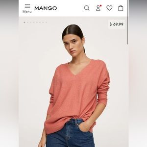 NWT Mango pink light oversized knit, size M.
